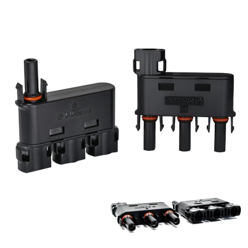 Slocable Solar T Abzweigverbinder, IP68 Y-Stecker Männlich/Weiblich, MFFF+FMMM für Parallelverbindung zwischen Solarzellen,1 Paar(3-fach) von Slocable