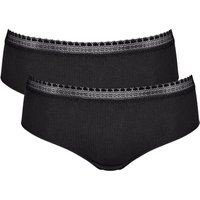 sloggi Hipster "GO Ribbed", (2er Pack), Feinripp, Stretch-Spitze, Baumwollmix, bequem, elastisch, weich von Sloggi
