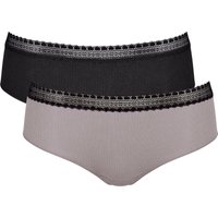 sloggi Hipster "GO Ribbed", (2er Pack), elastischer Spitzenbesatz, weich, gerippt, Baumwollmischung von Sloggi