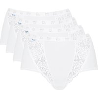 sloggi Maxislip "Chic" 4er Pack, elastische Spitzeneinsätze, feminin, Baumwollmix, elastisch von Sloggi