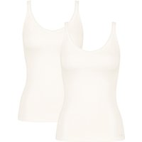 sloggi Unterhemd "GO", (2er Pack), zarte Spitze, Baumwollmischung, V-Ausschnitt, weich von Sloggi