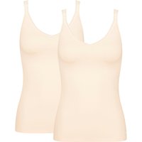 sloggi Unterhemd "GO", (2er Pack), zarte Spitze, Baumwollmischung, V-Ausschnitt, weich von Sloggi