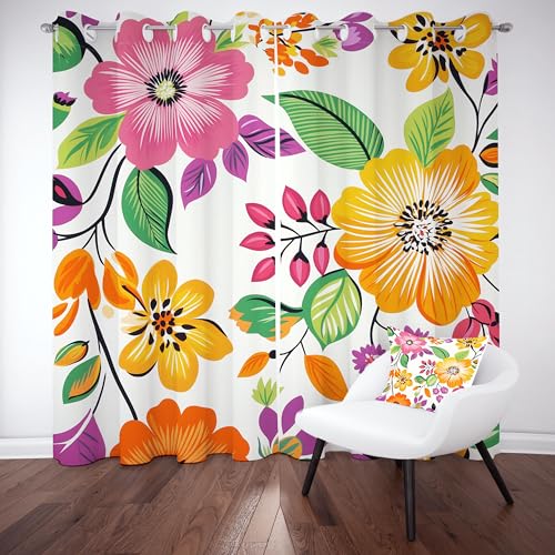 Linie Floral Verdunklungsvorhang ösen,Modern Art Blumen Gardinen Blickdicht 2er Set, Pflanzen Blätter Landhausstil Schlafzimmer vorhange, kinderzimmer Wohnzimmer 2er Set,210x132 Linie Floral Verdunklungsvorhang ösen,Modern Art Blumen Gardinen Blickdicht 2er Set, Pflanzen Blätter Landhausstil Schlafzimmer vorhange, kinderzimmer Wohnzimmer 2er Set,210x132 von Slojtdd