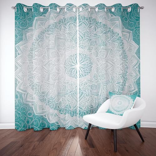 Slojtdd Exotisch Mandala Verdunklungsvorhang ösen,Indien Ethnisch Floral Gardinen Blickdicht 2er Set, Boho Retro Blumen Schlafzimmer vorhange, kinderzimmer Wohnzimmer 2er Set,210x132 Slojtdd Exotisch Mandala Verdunklungsvorhang ösen,Indien Ethnisch Floral Gardinen Blickdicht 2er Set, Boho Retro Blumen Schlafzimmer vorhange, kinderzimmer Wohnzimmer 2er Set,210x132 von Slojtdd