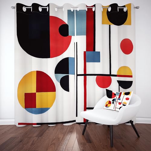 Slojtdd Modern Geometrie Vorhang mit ösen 260x140 thermovorhang, Kreise Linie Gardinen Wohnzimmer Blickdicht 2er Set, Abstrakte Minimalist Vorhange verdunkelung kälteschutz, für Schlafzimmer Slojtdd Modern Geometrie Vorhang mit ösen 260x140 thermovorhang, Kreise Linie Gardinen Wohnzimmer Blickdicht 2er Set, Abstrakte Minimalist Vorhange verdunkelung kälteschutz, für Schlafzimmer von Slojtdd