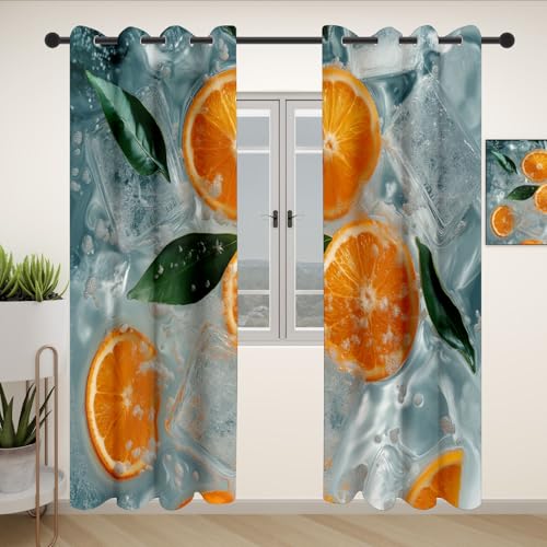 Slojtdd Orange Früchte Verdunklungsvorhang ösen,Sommer Tropisch Obst Gardinen Blickdicht 2er Set, Essen Mandarine Schlafzimmer vorhange, kinderzimmer Wohnzimmer 2er Set,210x132 Slojtdd Orange Früchte Verdunklungsvorhang ösen,Sommer Tropisch Obst Gardinen Blickdicht 2er Set, Essen Mandarine Schlafzimmer vorhange, kinderzimmer Wohnzimmer 2er Set,210x132 von Slojtdd