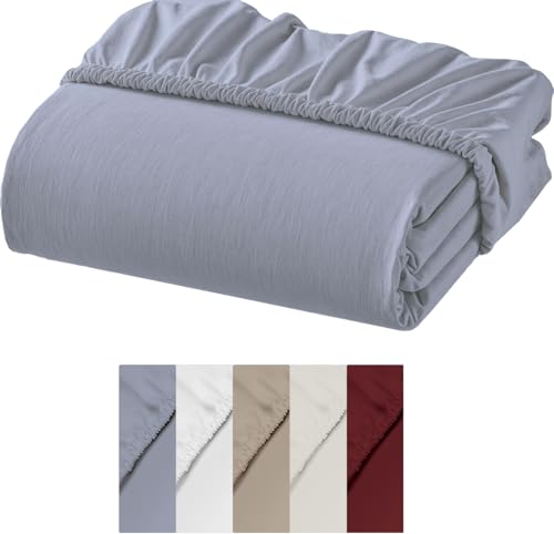Sloomo Jersey Spannbettlaken 100% Baumwolle – Weiches & Atmungsaktives Bettlaken mit Gummizug – Hautfreundliches Spannbetttuch für Matratzen-Pflegeleicht & Oeko-Tex Zertifizier (Anthrasit, 90x200) von Sloomo