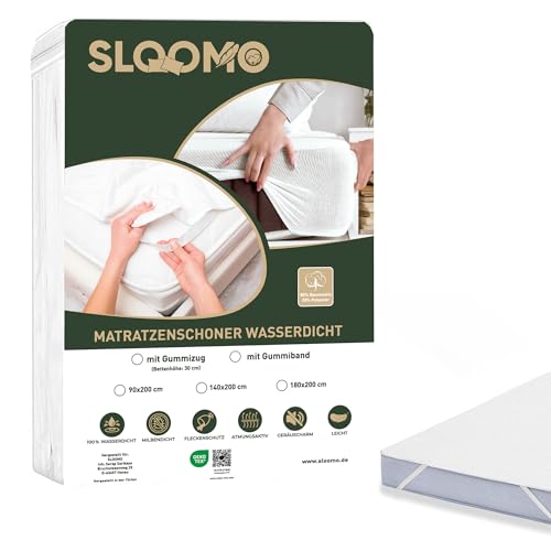 Sloomo Matratzenschoner wasserdicht - Oeko-Tex zertifizierte Inkontinenzunterlage waschbar - wasserdichte Matratzenauflage - Matratzenschutz wasserdicht - Nässeschutz weiß (180x200cm) von Sloomo