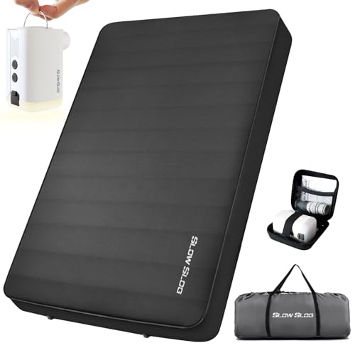 Selbstaufblasende Isomatte Campingmatte für Camping mit Pumpe Schwarz von Slow Slog