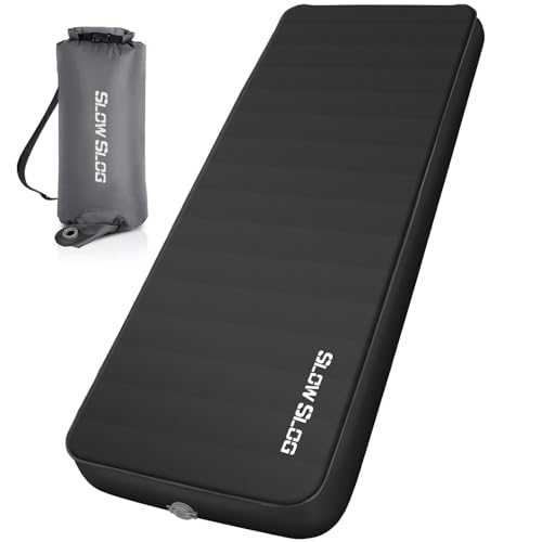 Slow Slog Einzelne selbstaufblasende Campingmatratze Schaumstoff Camping Pad Schwarz von Slow Slog