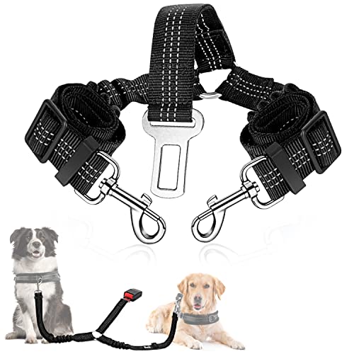 SlowTon Anschnallgurt Hund Auto, 2 in 1 verhedderungsfreier langlebiger elastischer Hundegurt fürs Auto, Verstellbarer reflektierender Sicherheitsgurt Hunde für Auto auf Reisen & Ausgehen SlowTon Anschnallgurt Hund Auto, 2 in 1 verhedderungsfreier langlebiger elastischer Hundegurt fürs Auto, Verstellbarer reflektierender Sicherheitsgurt Hunde für Auto auf Reisen & Ausgehen von SlowTon