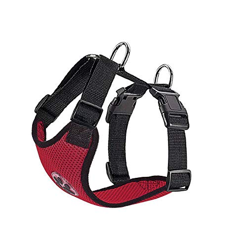 SlowTon Hundegeschirr für Hunde, No Pull Sicherheitsgeschirr Kleine Mittlere Hunde Brustgeschirr Dog Harness Weich Gepolstert Atmungsaktiv (XXXS, Hundegeschirr (Rot)) von SlowTon
