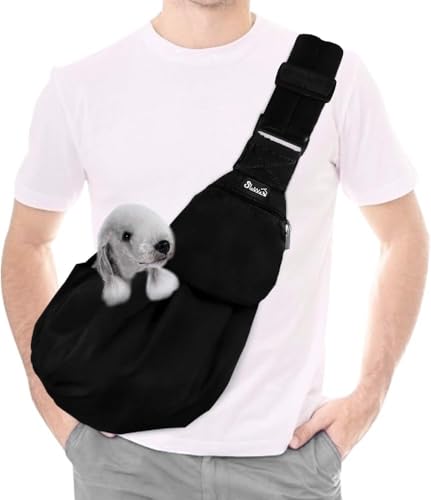 SlowTon Hundetragetasche, Haustier Hundetasche mit verstellbarem, gepolstertem Schultergurt und Fronttasche Tragetasche Hund für Spaziergang Aktivitäten im Freien und Ausflüge(Schwarz) SlowTon Hundetragetasche, Haustier Hundetasche mit verstellbarem, gepolstertem Schultergurt und Fronttasche Tragetasche Hund für Spaziergang Aktivitäten im Freien und Ausflüge(Schwarz) von SlowTon