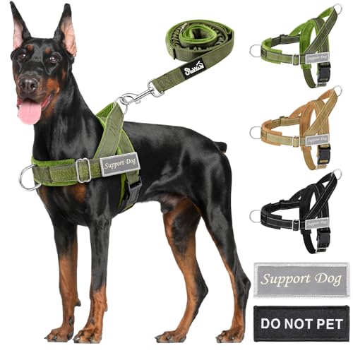 SlowTon Hundegeschirr mittelgroße große Hunde mit 1,55-1,7 m Leine, gepolstertes reflektierendes Brustgeschirr mit verstellbarem Hals und Brust, Anti-Zug Geschirr Hund für Spaziergänge SlowTon Hundegeschirr mittelgroße große Hunde mit 1,55-1,7 m Leine, gepolstertes reflektierendes Brustgeschirr mit verstellbarem Hals und Brust, Anti-Zug Geschirr Hund für Spaziergänge von SlowTon