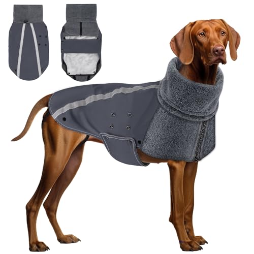 SlowTon Winter Hundemantel, Warm Polar Fleece Futter Hund Outdoor Jacke mit Rollkragen Schal Reflektierende Streifen Verstellbar Wasserdicht Winddicht Welpenweste Weiche Haustier Outfits SlowTon Winter Hundemantel, Warm Polar Fleece Futter Hund Outdoor Jacke mit Rollkragen Schal Reflektierende Streifen Verstellbar Wasserdicht Winddicht Welpenweste Weiche Haustier Outfits von SlowTon