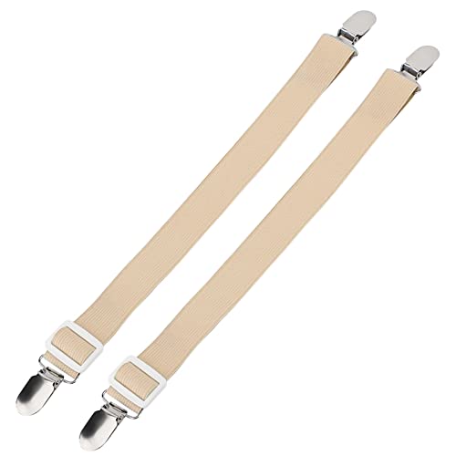 Sluffs 2 Stück Bettlaken-Clips, verstellbare Spannbettlaken-Gurte, Greifer, rutschfeste Mehrzweck-Befestigungselemente, Matratzenhalter, Bettbefestigungsclip für Bettwäsche, (Khaki) von Sluffs