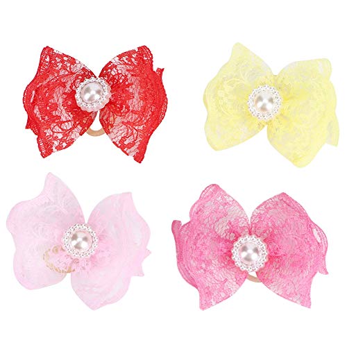 Sluffs 20Pcs Pet Multicolor Hair Lace Bowknot Bows Grooming Accessories for Cat Medium Small Dog Cat Hair Bows Medium Dog,Small Dog Hair. von Sluffs