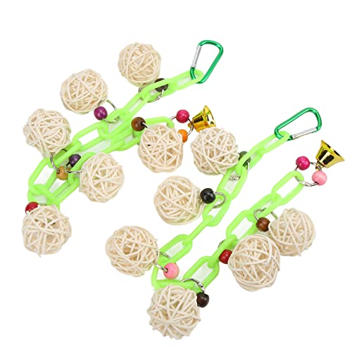 Sluffs 2pcs Bird Hanging Ball Toy Colorful Bird Chewing Strings with Bell for Parrots Parakeet for Small to Medium Birds Budgie Lovebirds Conures Parakeets Cockatiels Rats von Sluffs