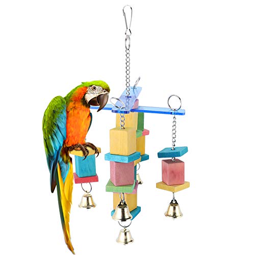 Sluffs Bird Rope Toys,Universal Pet Parrot Bird Colorful Wooden Plastic Chewing Hanging Toy for Cage Decoration for Small and Medium Birds Conure Parrots Lovebird Cockatiels Budgie von Sluffs