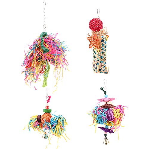 Sluffs Colorful Parrot Climbing Toys Bird Hanging Cage Chewing Toys with Bell for Pet Supplies for Conure Cockatiel Budgies Lovebird von Sluffs
