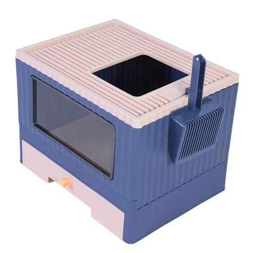 Sluffs Foldable Cat Litter Box with Lid, Enclosed Potty, Foldable Cat Litter Box Plastic Top Entry Opening Semi Enclosed Reduce Odor Leakage Kitty Toilet von Sluffs