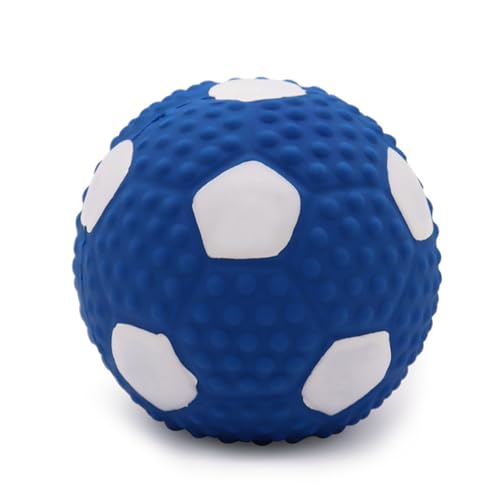 Sluffs Squeaky Dog Ball, Dog Latex Ball Toys Soft Flexible Safe Teeth Grinding Interactive Squeaky Latex Dog Football Toy for Dog Training von Sluffs