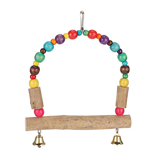 Sluffs Wood Pet Small and Medium Parrot Swing with Hook Playing Biting Supply for Parakeets,Cockatiels,Lovebirds,Conures,Budgie,Macaws,Lovebirds,Finches and Other Small Pets von Sluffs