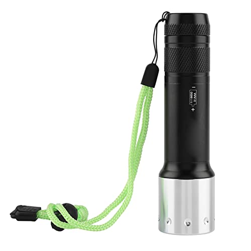 Sluffs wasserdichte Taschenlampe, Unterwasser-Taschenlampe, Aluminiumlegierung, Tragbar, LED, Wasserdicht, Tauch-Taschenlampe, Outdoor, 3 Modi, Einstellbar Für Unterwasser-Tiefseehöhlen Bei Nacht von Sluffs