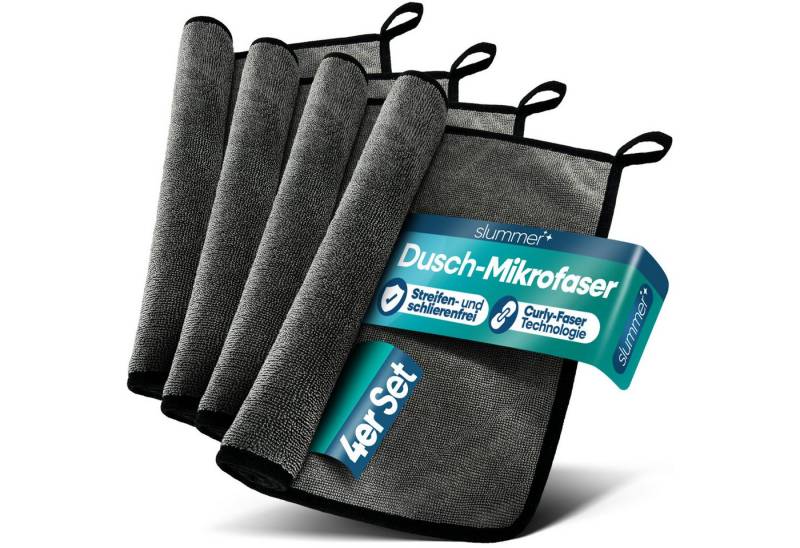 Slummer Trockentuch Dusche Fenster Putztuch streifenfrei Mikrofasertuch (Mikrofaser, 40x60 cm, 4-tlg., Mikrofasertuch, hohe Wasseraufnahme Auto Küche Camping) von Slummer