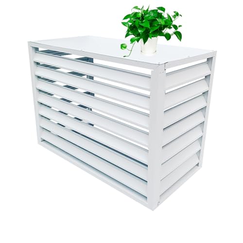 Slxzpl Verkleidung Für Wärmepumpe Oder Klimaanlage Sichtschutz Aluminiumlegierungs Abdeckung Für Außengeräte, Schutzgitter Für Klimaanlagen Und Wärmepumpen(White,110x60x80cm) von Slxzpl