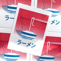 Schale Mit Ramen - Risograph Print von SlyEyeShop