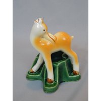 Vintage Stilisierte Porzellan-Hirsch-Übertopf Oder Schale, Circa 1930Er - 1950Er Jahre von SlyfieldandSime