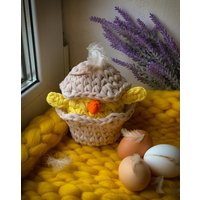 Korb Huhn Ei Ostern, Gehäkelte Interieur Geschenk, Schlafzimmer Wohnzimmer Lagerung, Umweltfreundlichen von SmachnaTorba