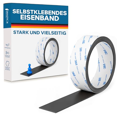 Smagnon Eisenband Ferroband mit 3M Kleber Kleberücken selbstklebend Magnetband Band für Magnete 18mm, Braun von Smagnon