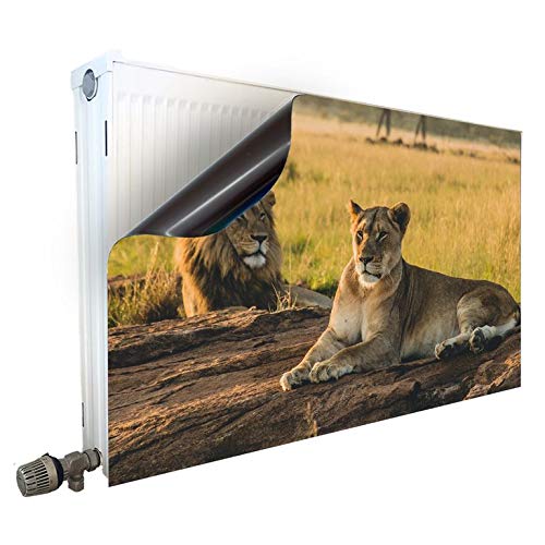 Smagnon Magnet Heizkörperverkleidung Heizkörperabdeckung Heizung Schutz Motiv Löwen, Heizkörper Höhe:60 cm, Heizkörper Länge:120 cm von Smagnon