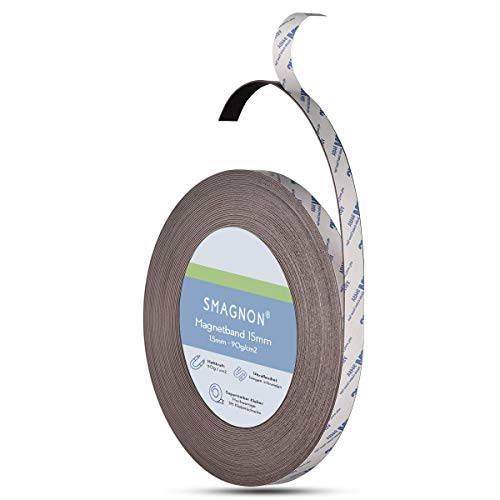 Smagnon magnetband mit 3M Kleber Kleberücken - DAS SMAGNON ORIGINAL - verschiedene Breiten & Längen - Magnetstreifen - Magnetband (2 Meter - Typ A, 15mm breite) von Smagnon