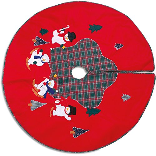 Weihnachtsbaumdecke „Schneemann“, aufwendig genähte Weihnachtsdeko verkleidet den Baumständer und bietet viel Platz für die Weihnachtsgeschenke von Small Foot