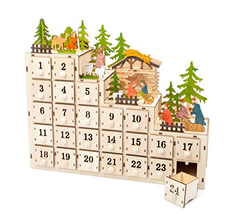 small foot 11392 Adventskalender Weihnachtskrippe, aus Holz, mit Beleuchtung Dekoration, Mehrfarbig, Normal small foot 11392 Adventskalender Weihnachtskrippe, aus Holz, mit Beleuchtung Dekoration, Mehrfarbig, Normal von Small Foot