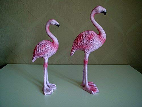 2er Set Dekofigur Flamingo Vogel Deko Figur Figurine Polyresin Rosa Formano von Small-Preis