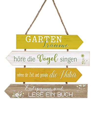 Small-Preis Gartenschild aus Holz (MDF) Gartenträume - Wegweiser durch Ihr Gartenglück von Small-Preis