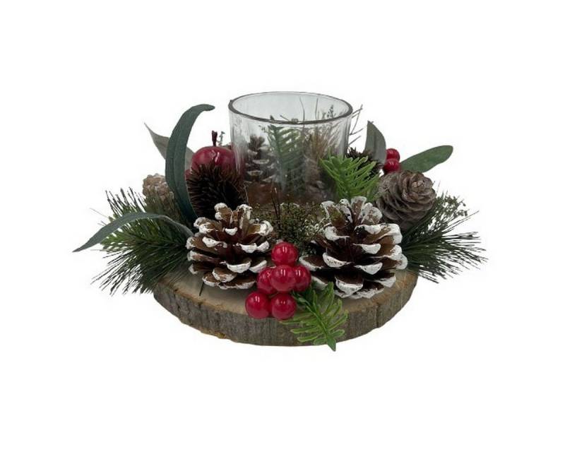 Small-Preis Adventskranz Adventsgesteck mit Äpfeln & Beeren – auf Baumscheibe oder im Topf von Small-Preis