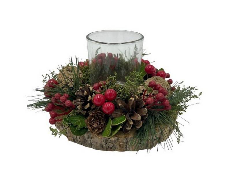 Small-Preis Adventskranz Adventsgesteck mit Zapfen & Beeren – Kranz oder Einzel mit Teelicht von Small-Preis