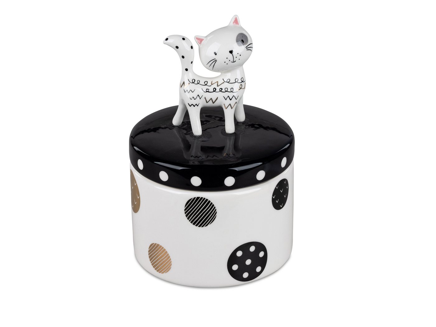 Small-Preis Aufbewahrungsdose aus Keramik mit Katze auf dem Deckel von Small-Preis