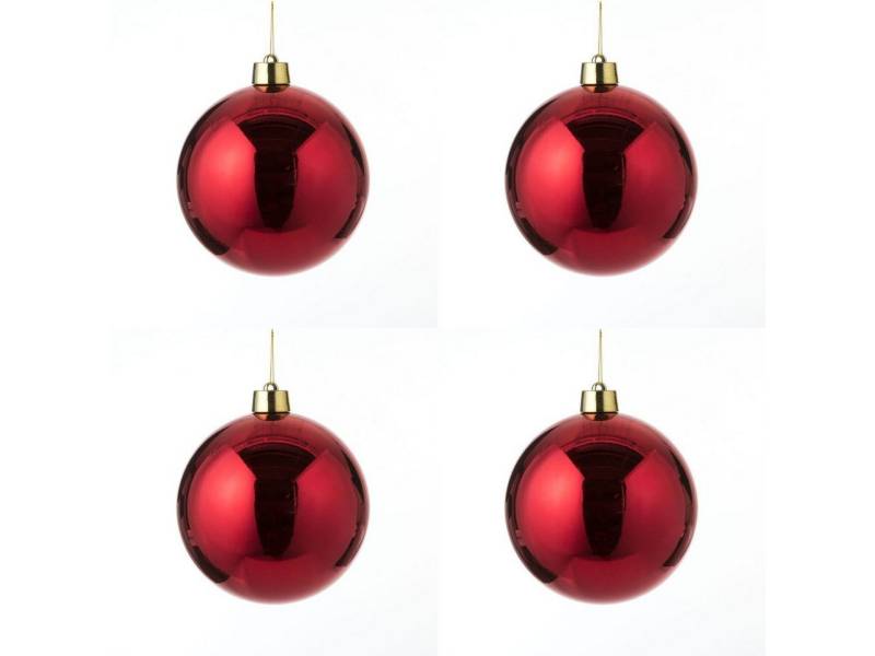 Small-Preis Christbaumschmuck Christbaumkugeln, Weihnachtsbaumkugeln - Innen und Außen Ø 15-30 cm (4-tlg), unzerbrechlich von Small-Preis