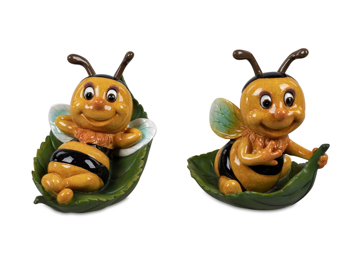 Small-Preis Dekofigur Biene liegend oder sitzend im Blatt in verschiedenen Ausführungen von Small-Preis