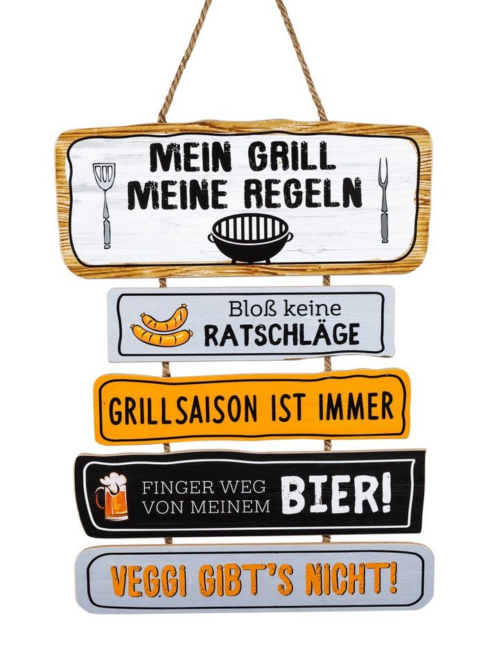 Small-Preis Dekohänger Gartenschild mit Grillregeln - Gartenregeln - Gartenträume - Haustiere, mit robustem Seil aus Jute Small-Preis Dekohänger Gartenschild mit Grillregeln - Gartenregeln - Gartenträume - Haustiere, mit robustem Seil aus Jute von Small-Preis