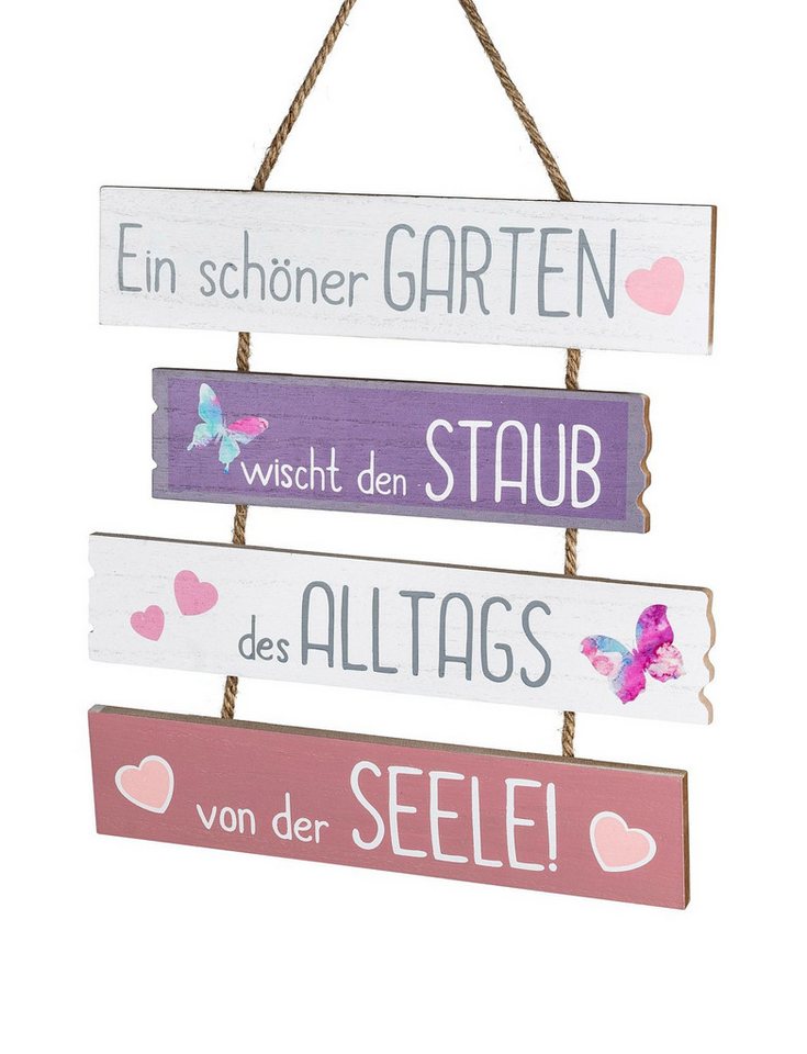 Small-Preis Dekohänger Gartenschild mit Grillregeln - Gartenregeln - Gartenträume - Haustiere, mit robustem Seil aus Jute von Small-Preis