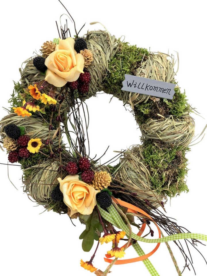Small-Preis Dekokranz Türkranz Wandkranz rund Natur ø 28 cm - Herbst - Willkommensgruß von Small-Preis