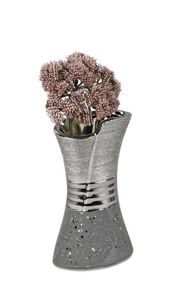 Small-Preis Dekovase Formano Vase Tischvase in silber - grau verschiedene Modelle, aus Keramik untere Hälfte ist glasiert von Small-Preis