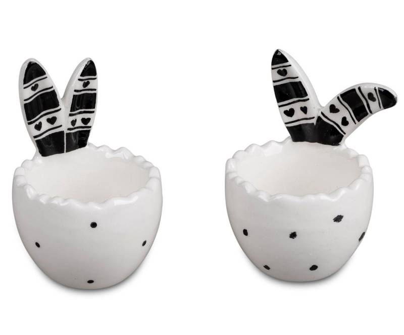 formano Eierbecher Oster Eierbecher von Formano im 2er Set schwarz weiß Trend Style, aus Keramik von formano